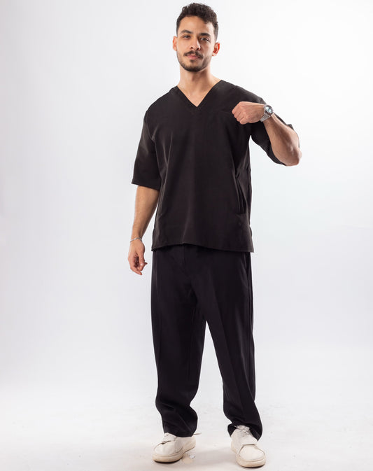 V-Neck Black Scrub