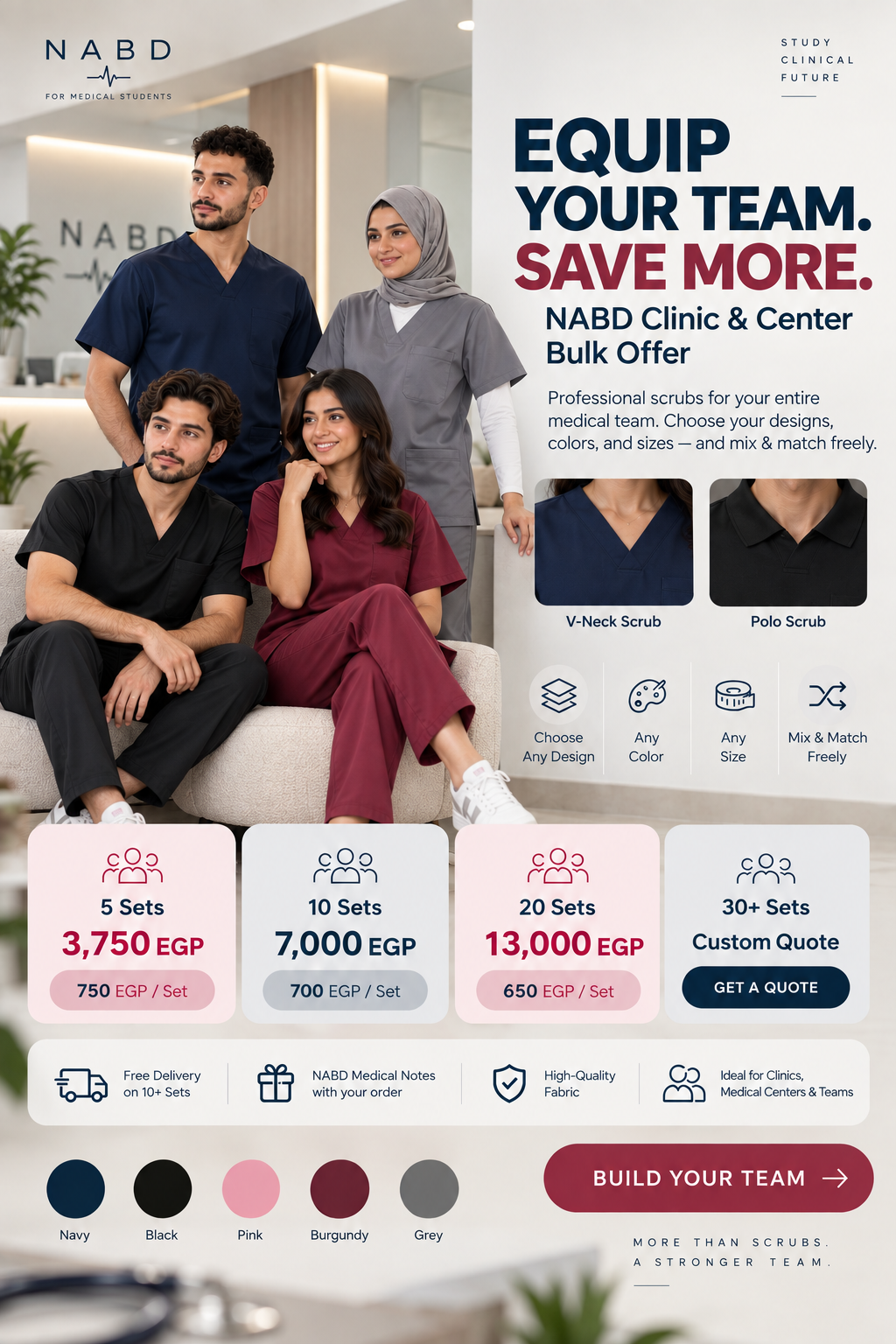 NABD Clinic & Center Bulk Offer — Team Scrubs