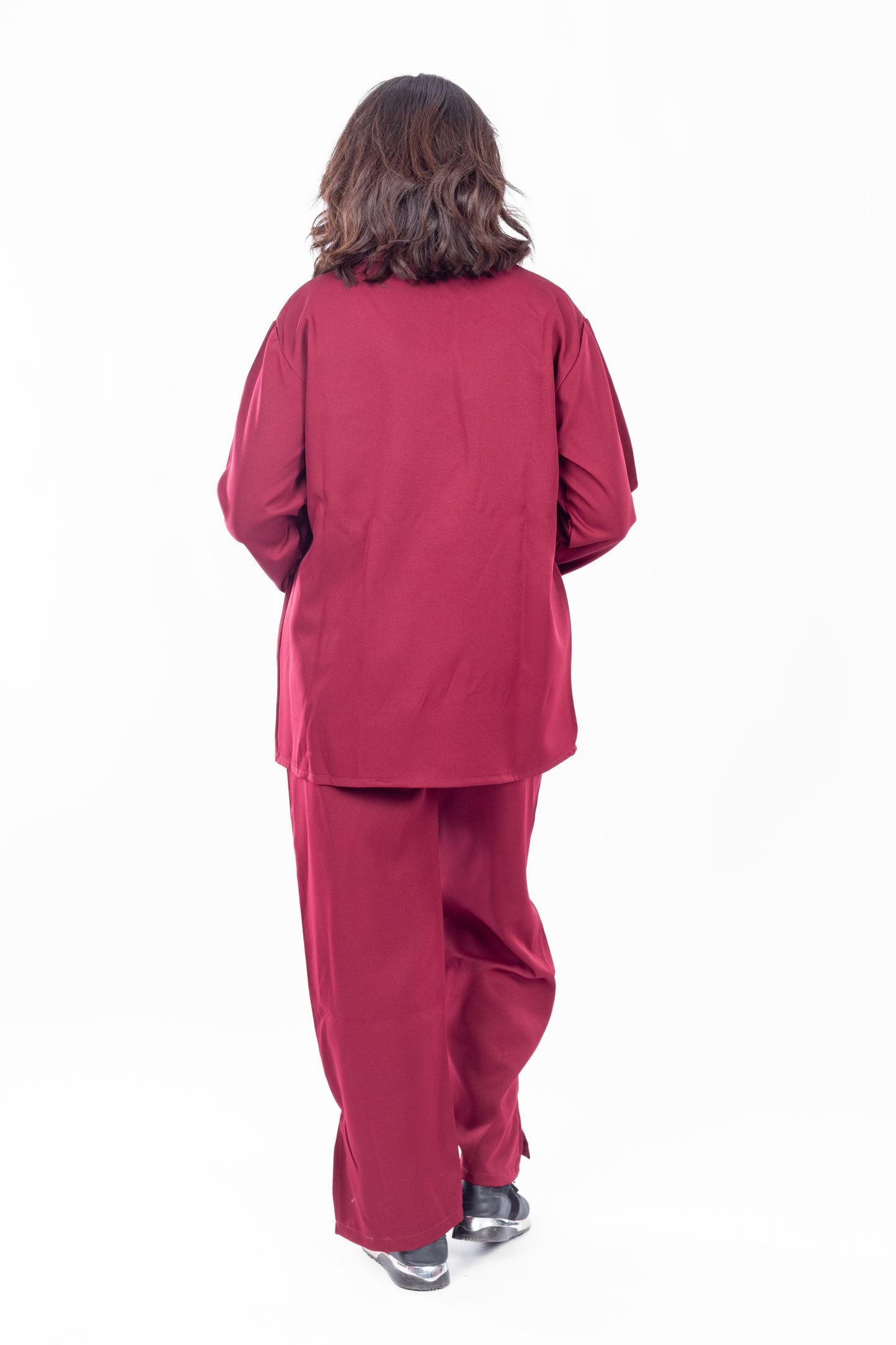 Closed Neck Burgundy Scrub