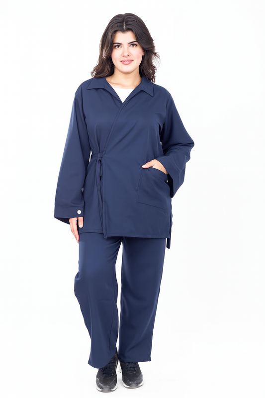 Front Ribbon Navy Scrub
