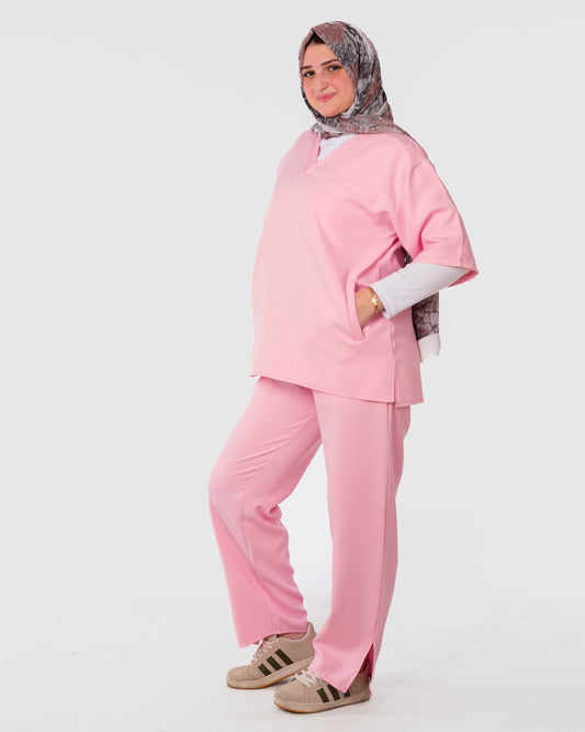 V-Neck Rose Scrub