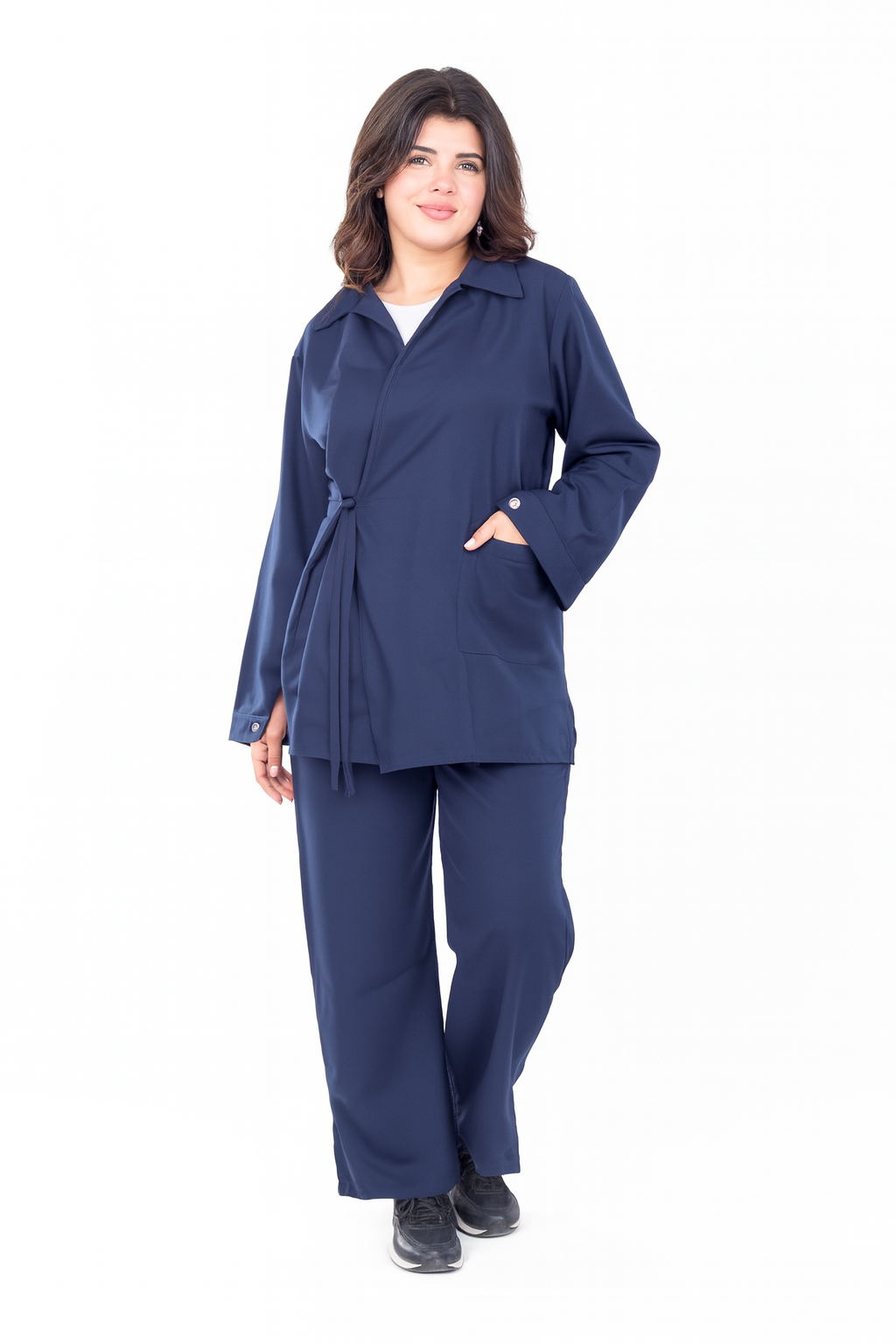 Front Ribbon Navy Scrub