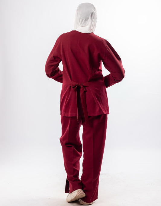 Back Ribbon Burgundy Scrub
