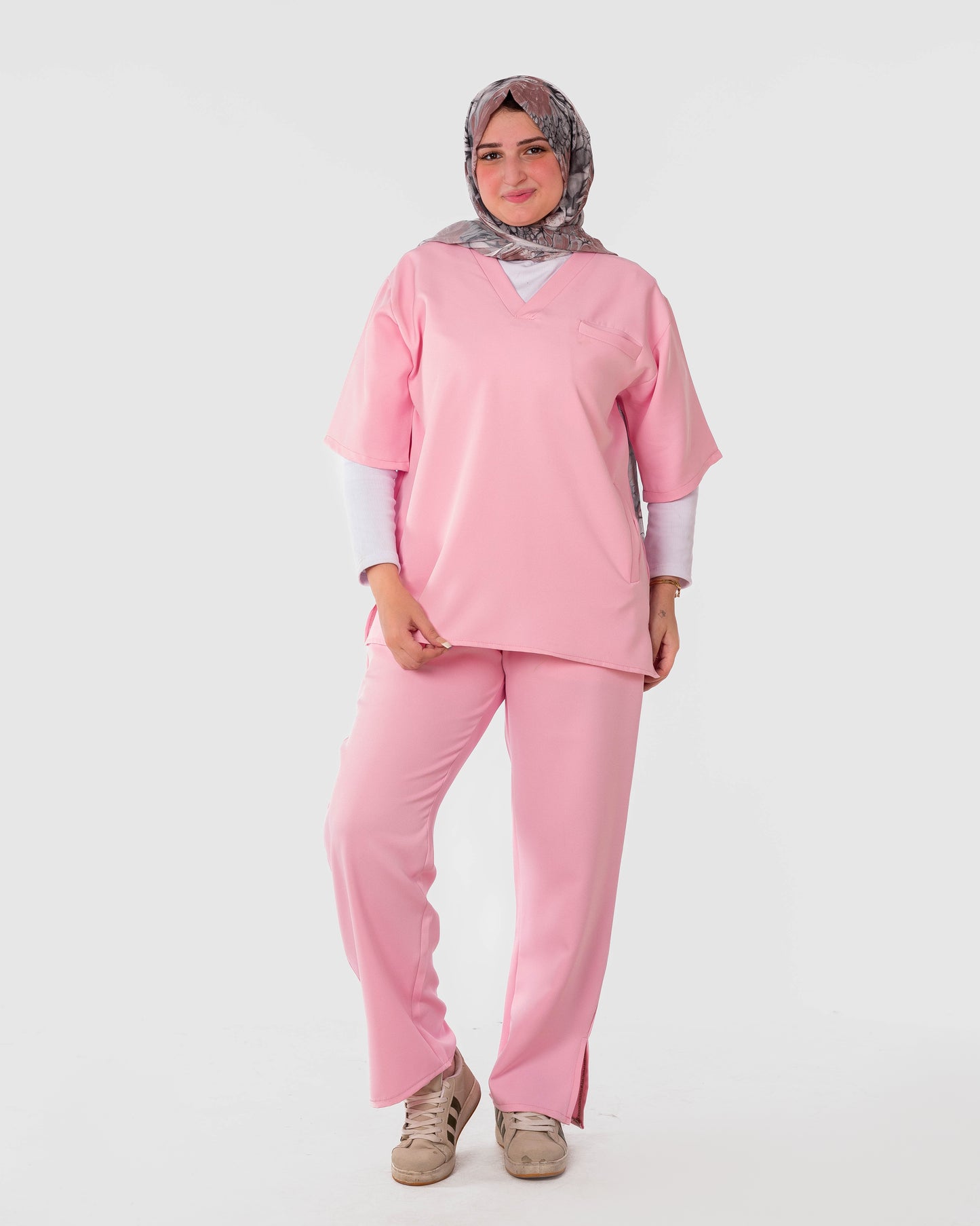 V-Neck Rose Scrub