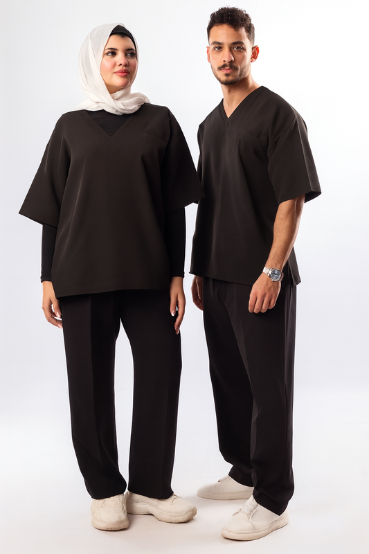 V-Neck Black Scrub